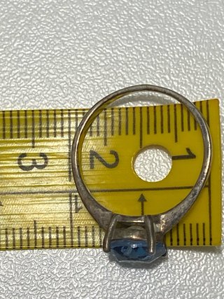 Anillo Plata con Piedra Azul aguamarina