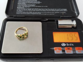Precioso Anillo Oro  Esmeraldas Marquise