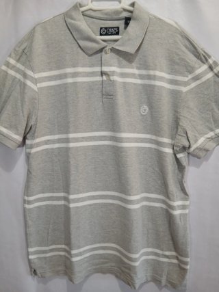 Polo Chaps Talla L Rayas Grises y Blancas