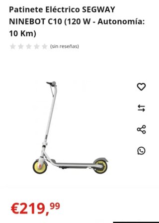 Segway-Ninebot, Patinete eléctrico, modelo C10
