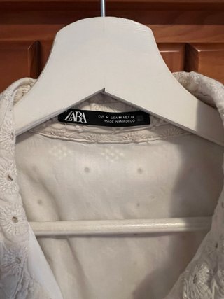 Vestido camisero Zara bordado inglés M
