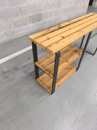 Consola industrial madera y metal 120 cm