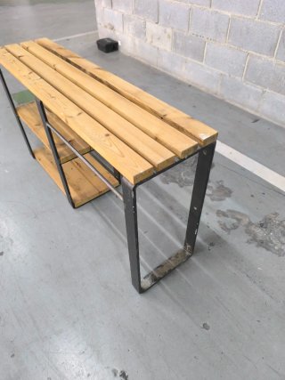 Consola industrial madera y metal 120 cm