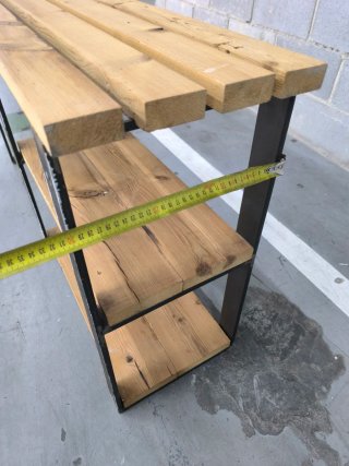 Consola industrial madera y metal 120 cm