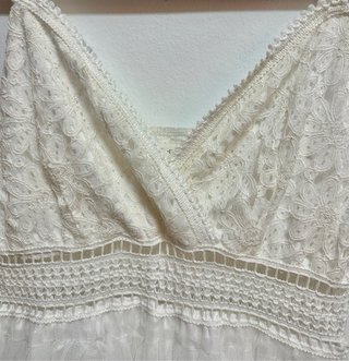 Vestido blanco tul volantes talla S