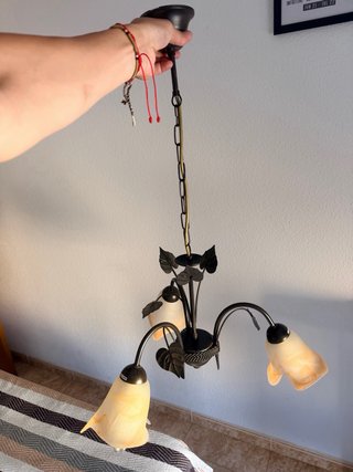 Lámpara de techo cristal y metal
