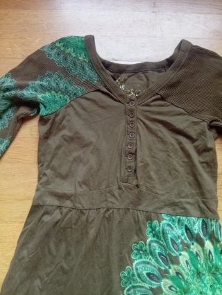 Vestido Desigual Marrón y Verde