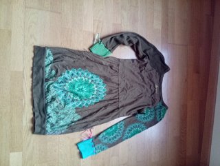 Vestido Desigual Marrón y Verde