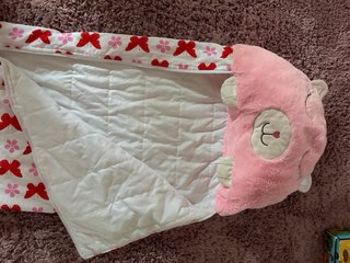 Saco dormir niña oso rosa 1 metro de largo