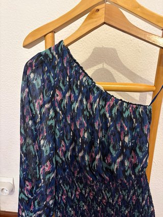 Vestido Brownie original de un hombro y estampado