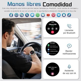Reloj Inteligente 1000mAh Batería 1.52 Plata