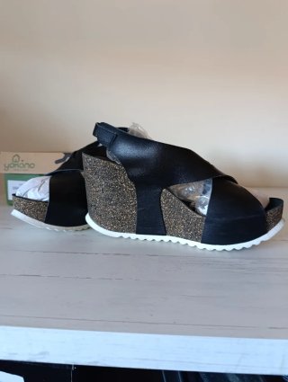 Sandalias Yokono Piel Negras Talla 40