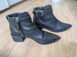 Botines piel negros Massimo Dutti