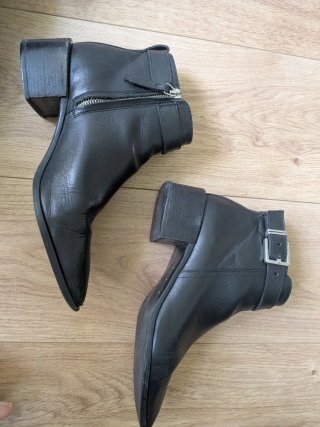 Botines piel negros Massimo Dutti