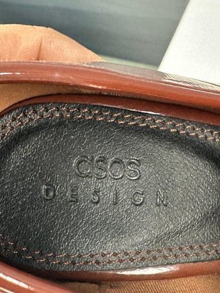 Zapatos ASOS tacón plataforma marrón charol