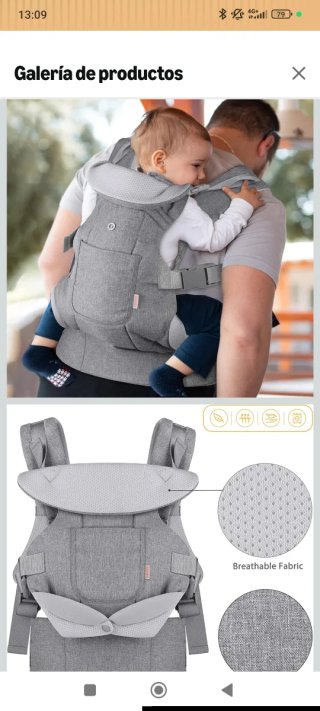 Mochila Portabebés Gris