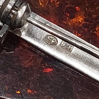 Chitarra Argento ambra Broche Guitarra Plata