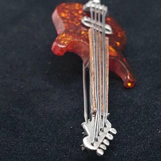 Chitarra Argento ambra Broche Guitarra Plata