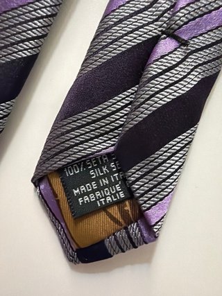 Corbata Kenzo Seda Rayas Morado Gris