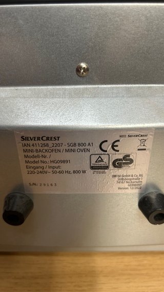 Horno Tostador SilverCrest Negro