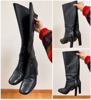 Botas Mango Talla 36 Cuero Negro