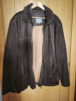 Cazadora Cuero Marrón Talla XL Hombre