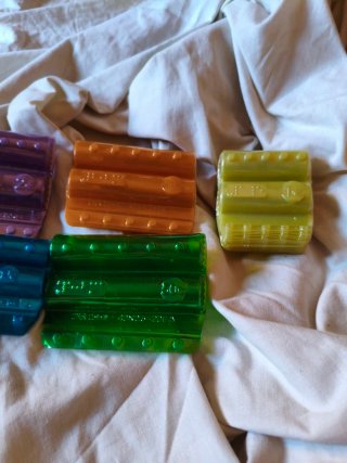 5 Blíster Céntimos Monedas Plástico Colores