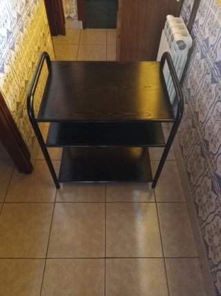 Mesa auxiliar negra 2 estantes