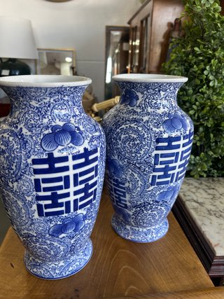 Coppia di vasi cinesi Double Happiness (Qing)
