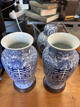 Coppia di vasi cinesi Double Happiness (Qing)