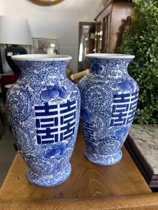 Coppia di vasi cinesi Double Happiness (Qing)