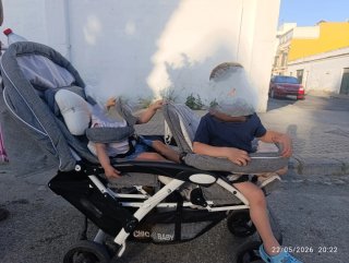 Carrito doble Chic Baby gris