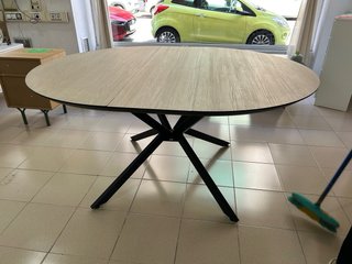 Mesa redonda extensible madera y metal