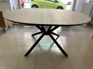 Mesa redonda extensible madera y metal