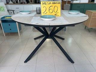 Mesa redonda extensible madera y metal