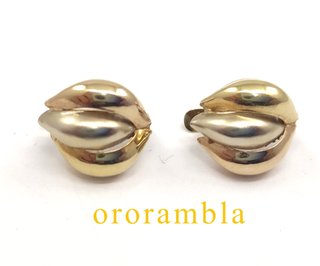 Pendientes Oro 18K tricolor