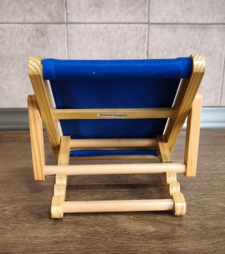 Atril de lectura madera y tela azul