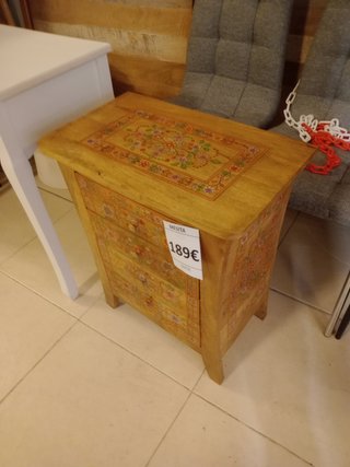 Mesita de noche madera mango pintada