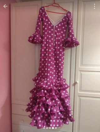 Vestido Flamenca Buganvilla Lunares Blac Talla 36