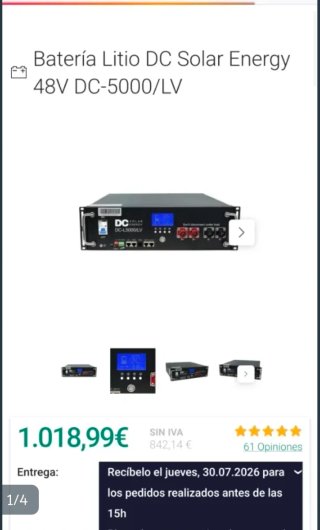 BATERÍA LITIO 5KW 48V DC-5000/LV  | ¡NUEVAS!