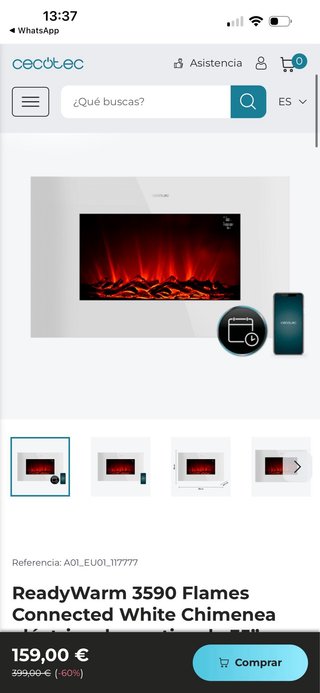 Chimenea Eléctrica Cecotec Blanca nueva