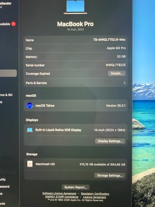 MacBook Pro M2 14" 32GB 1TB + Funda y Cargador
