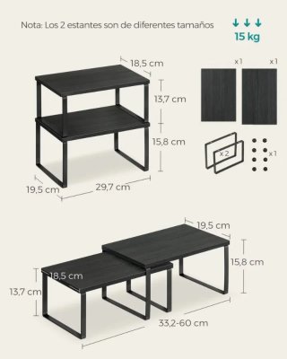 Set 2 Especieros SONGMICS KCS02B01