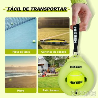 HIKEEN Juego Entrenamiento Tenis Verde +3 Pelotas
