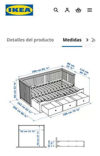 Diván Ikea Hemmes Blanco con Cajones