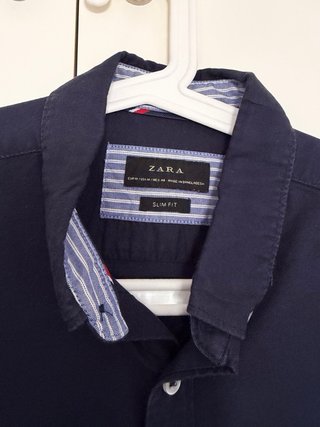 Camisa Zara Azul Marino Talla M