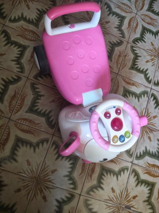Cochecito andador infantil rosa