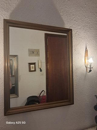 Espejo de recibidor madera y cristal 68×80