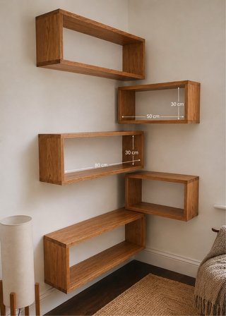 Scaffali Galleggianti in Legno su Misura Moderni