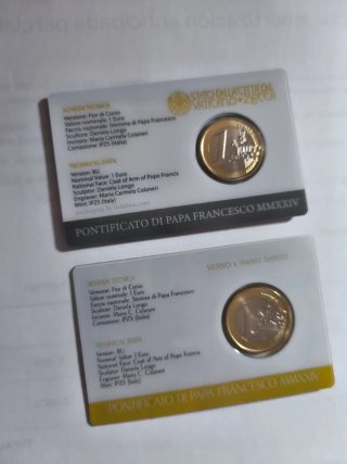 2 Tarjetas 1€ Vaticano 2024